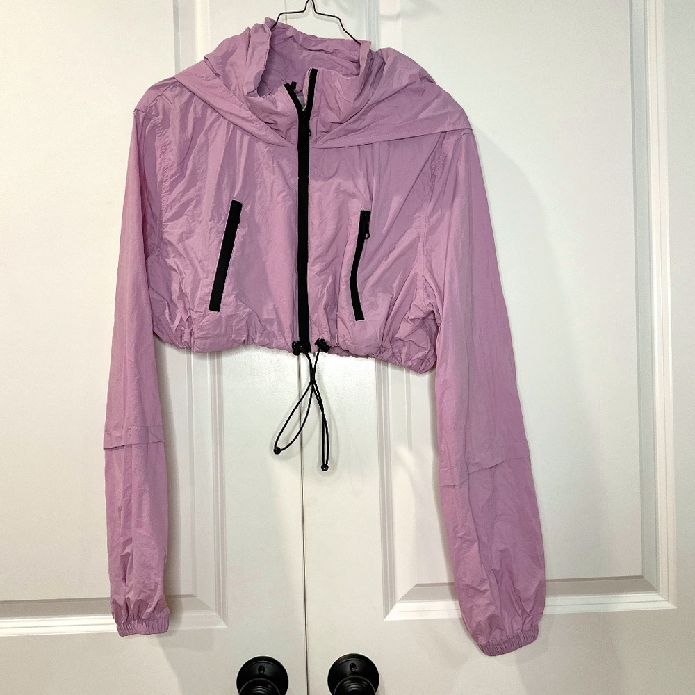Purple cropped Zara Windbreaker Size M